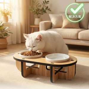 全實木貓狗飼料碗架